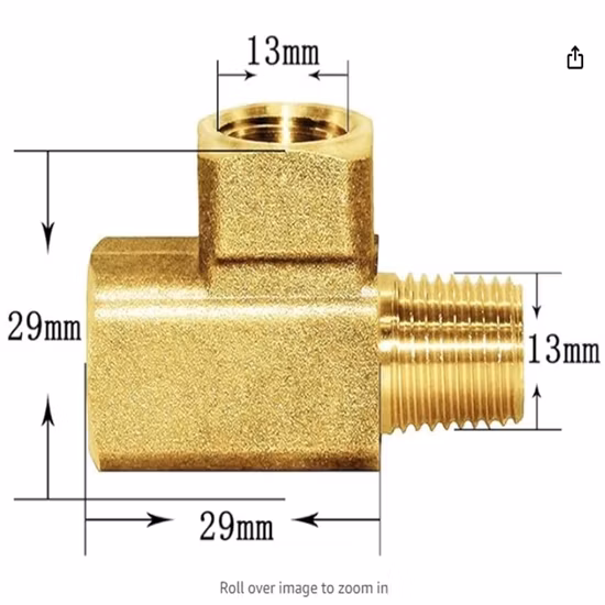 Logotipo personalizável fêmea com rosca fêmea construção de latão Npt soquete junção em T 90 graus 3 vias acessórios para tubos de latão